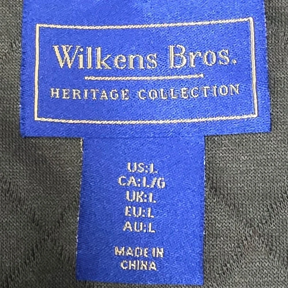 Wilkens Bros Heritage Collection Mens Large Olive Green Quilted Snap Pullover